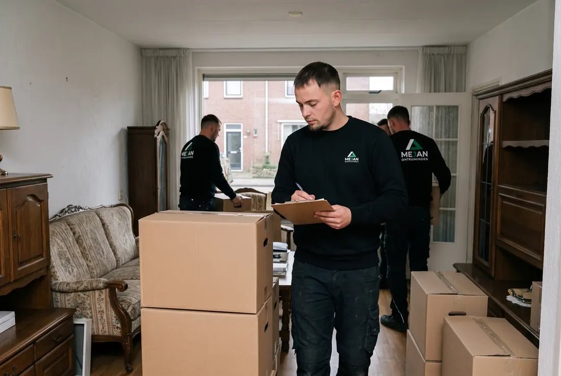 Medewerker loopt met een klembord door een woning tijdens de gratis inventarisatie